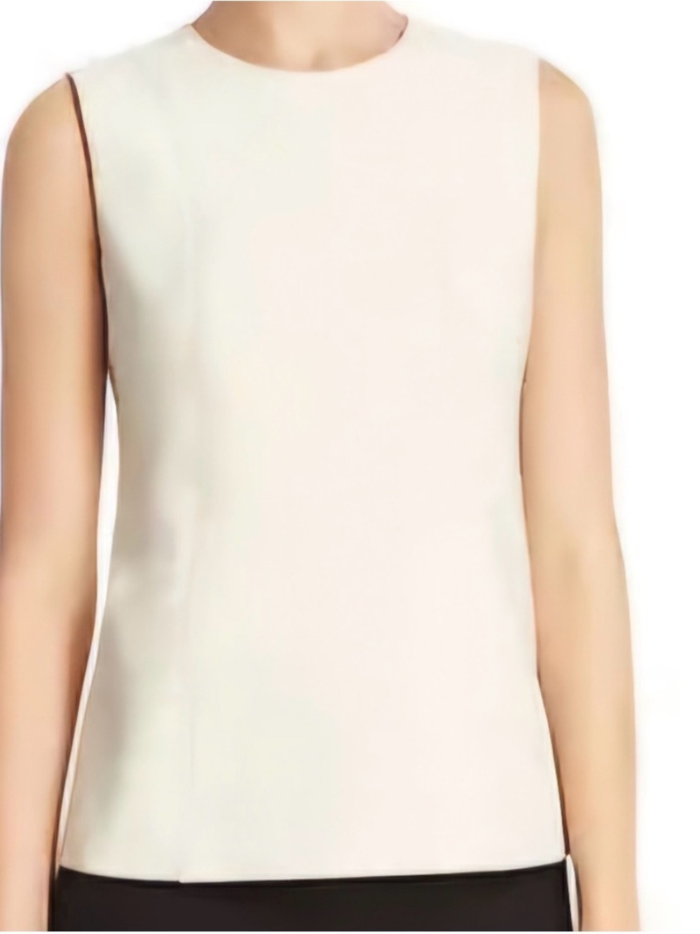 Theory Cream Sleeveless Shell Top with Panel Seams